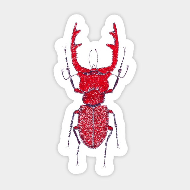 Stitches: Red stag Sticker by VrijFormaat